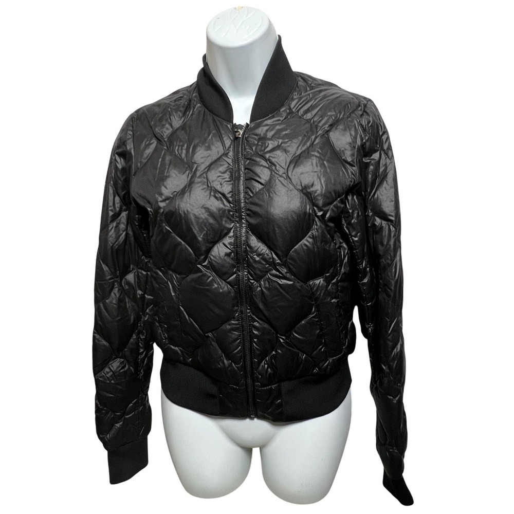 Tna Aritzia Womens Bomber Jacket League Quilted Down XS Black Puffer Coat